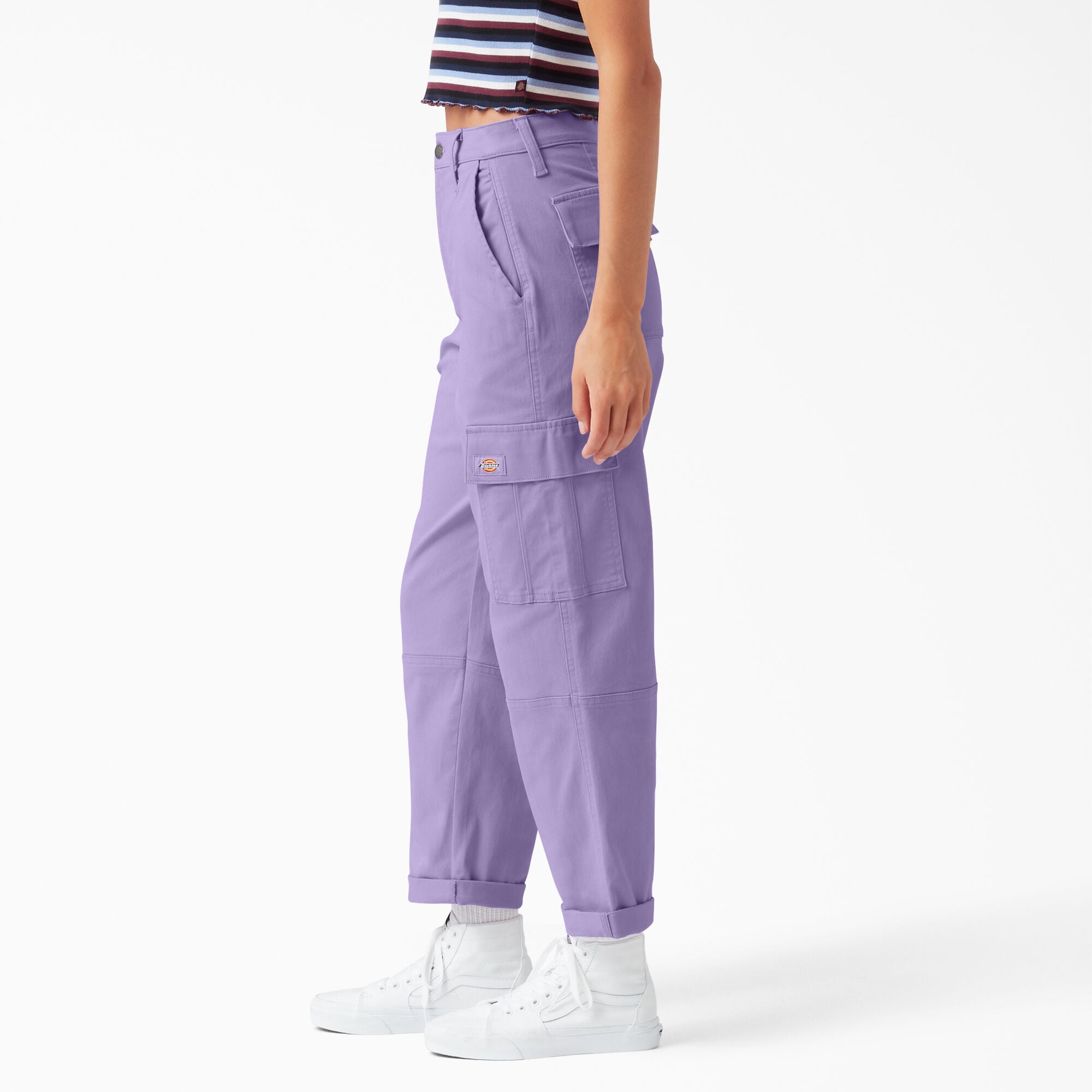 Dickies Women's Cropped Cargo Pants, Purple Rose - The Blue Ox 916