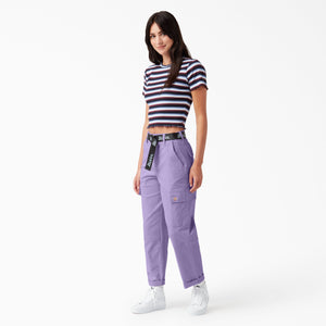 Dickies Women's Cropped Cargo Pants, Purple Rose - The Blue Ox