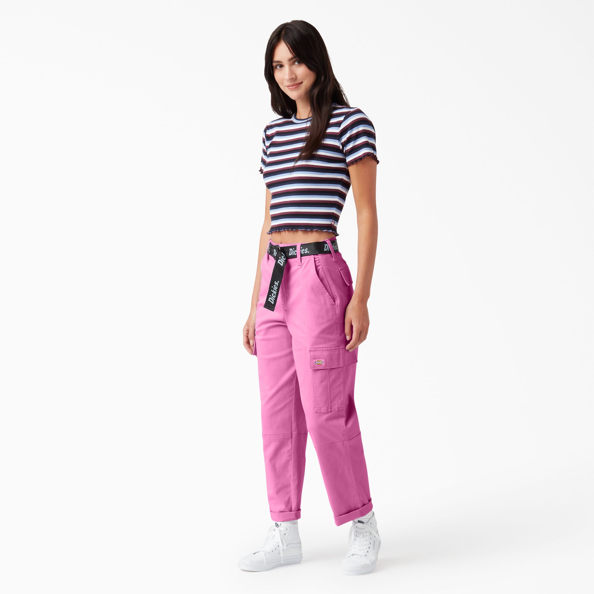 Dickies Women's Cropped Cargo Pants, Wild Rose - The Blue Ox 916