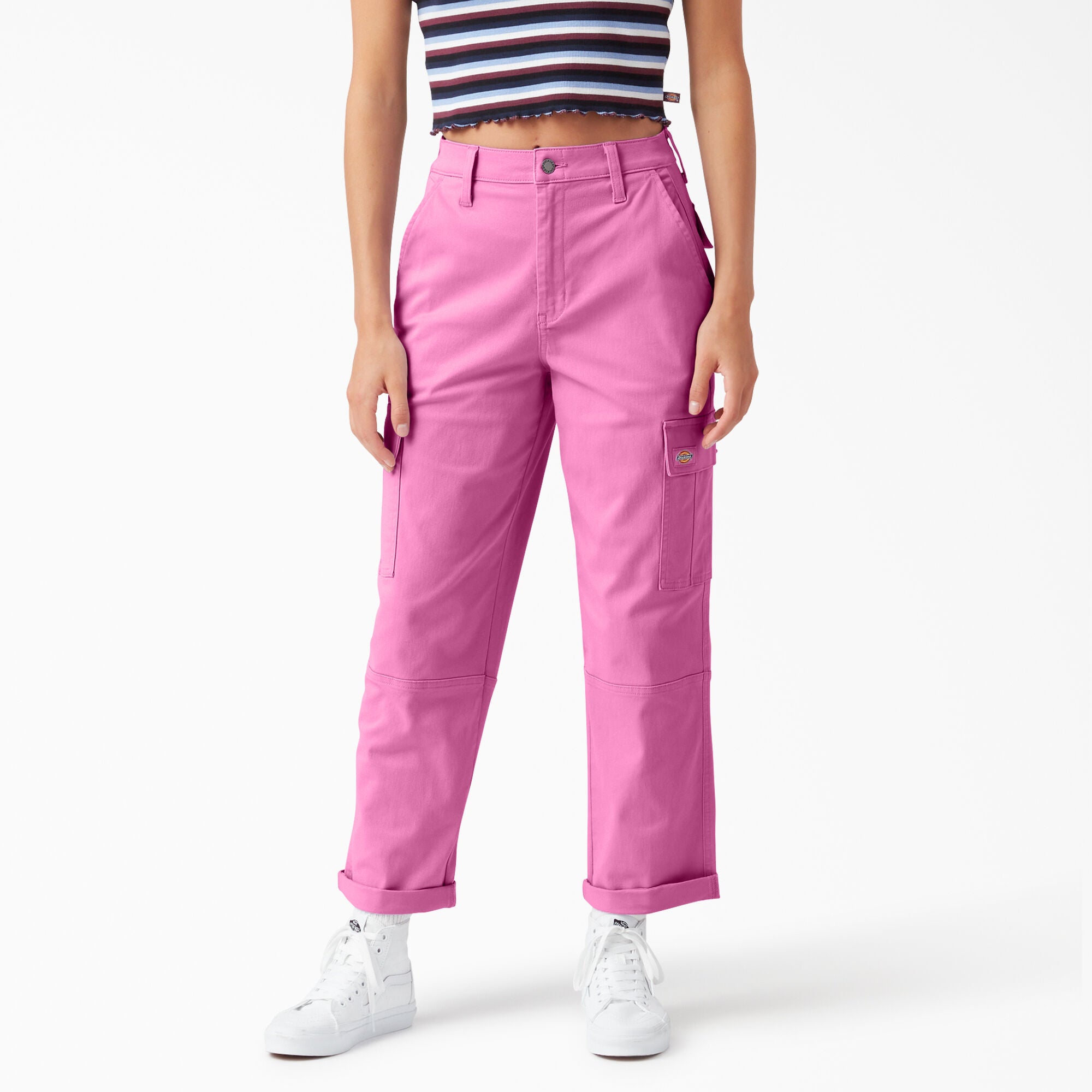 Dickies Women's Cropped Cargo Pants, Wild Rose - The Blue Ox 916