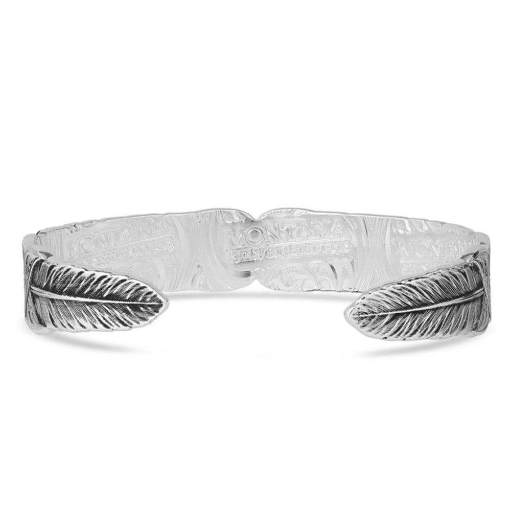 MONTANA SILVERSMITHS STRENGTH WITHIN FEATHER CUFF BRACELET
