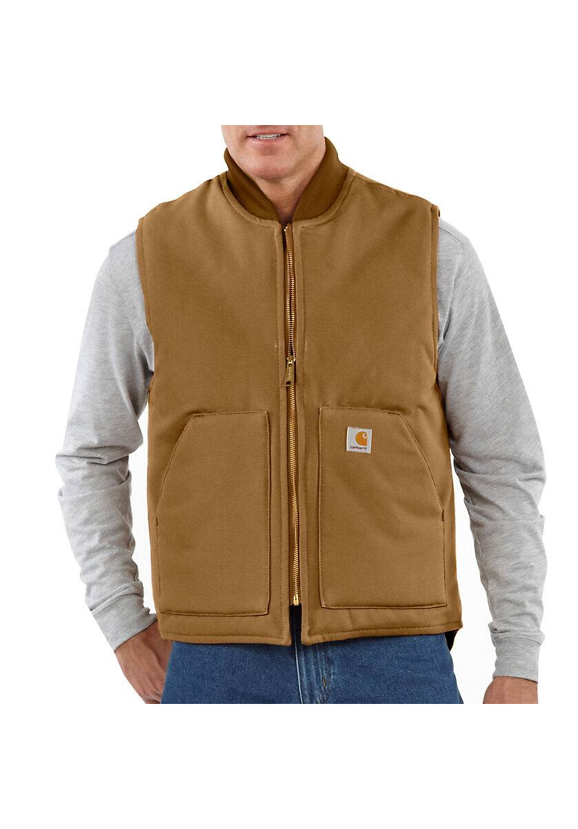 CARHARTT RELAXED FIT FIRM DUCK INSULATED RIB COLLAR VEST