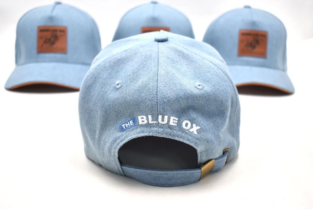 THE BLUE OX LEATHER PATCH HAT-CLASSIC DENIM